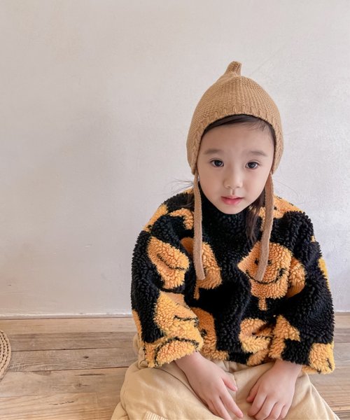 aimoha(aimoha（アイモハ）)/【aimoha－KIDS－】韓国子供服 スマイル柄暖かいボアスウェット/img12