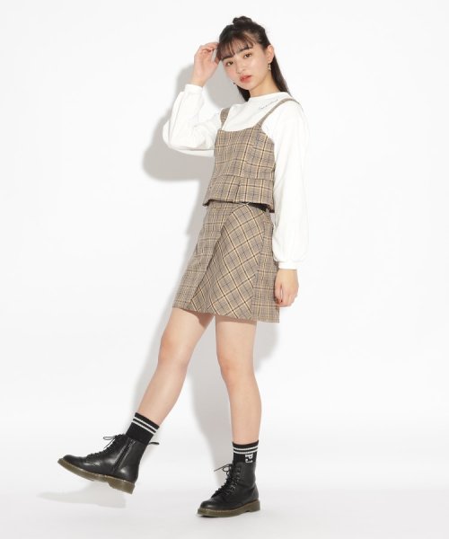 セットアップとして着用可 布帛ビスチェ トップスセット ピンク ラテ Pink Latte Magaseek