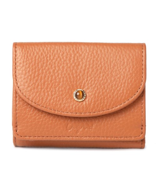 UNGRID bag(アングリッド　バッグ)/牛革天然石ブローチ　フラップ三つ折り財布/img21