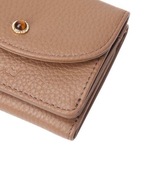 UNGRID bag(アングリッド　バッグ)/牛革天然石ブローチ　フラップ三つ折り財布/img32