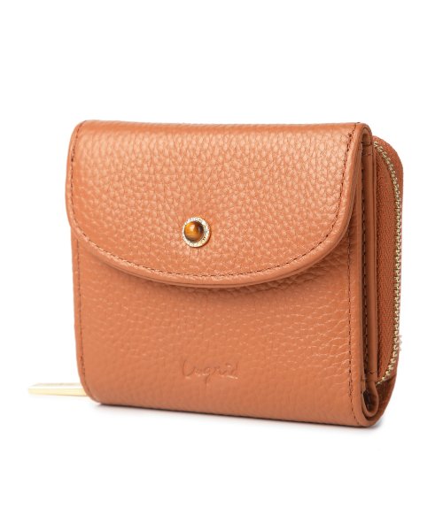 UNGRID bag(アングリッド　バッグ)/牛革天然石ブローチ　フラップ三つ折りミドル財布/img31