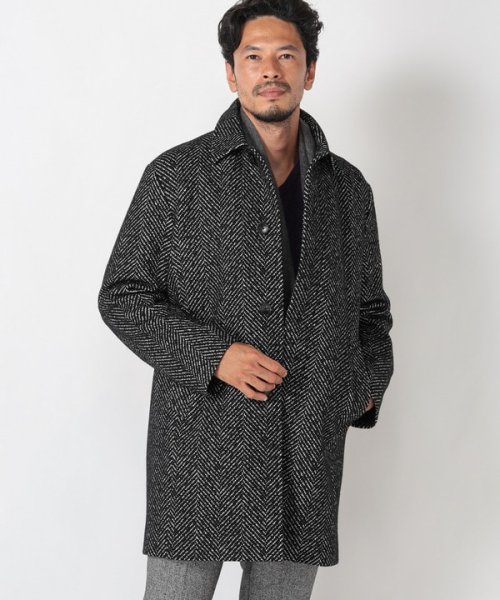 Men's Bigi(メンズビギ)/ヘリンボーンツィード調圧縮ジャージコート fabric made in japan/img01