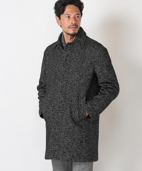 Men's Bigi(メンズビギ)/ヘリンボーンツィード調圧縮ジャージコート fabric made in japan/img02