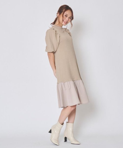 And Couture(アンドクチュール)/裾切り替え5分袖ニットミニワンピース/img01