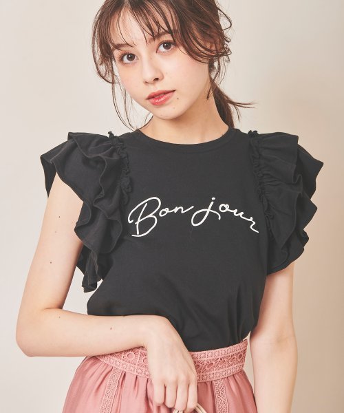 31 Sons de mode(トランテアン　ソン　ドゥ　モード)/BONJOURロゴTシャツ /img01