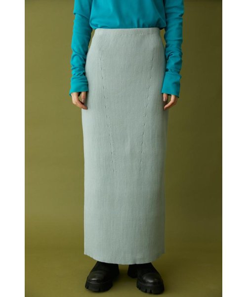 HeRIN.CYE(ヘリンドットサイ)/Back slit rib knit skirt 2/img02