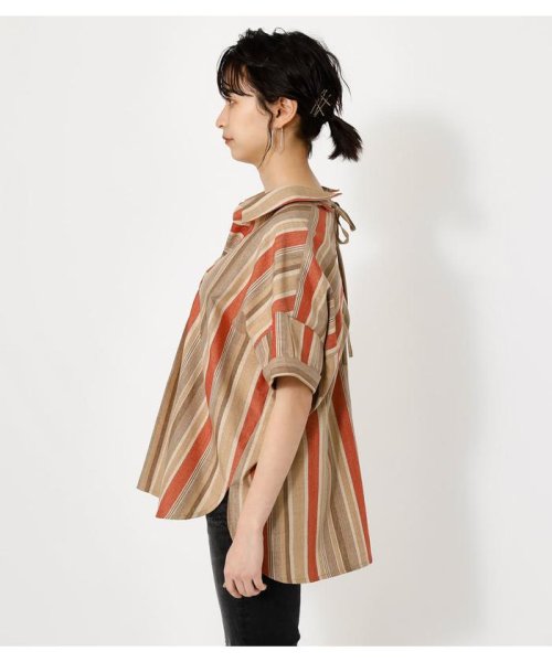 AZUL by moussy(アズールバイマウジー)/AFRICAN STRIPE LOOSE SHIRT/img20