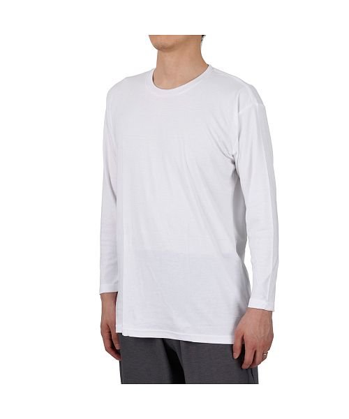 fukuske(フクスケ)/福助 公式 Tシャツ メンズ fukuske FUN クルーネック 吸湿発熱 長袖 454p0112<br>Mサイズ Lサイズ ブラック ホワイト 男性 紳士 /img01