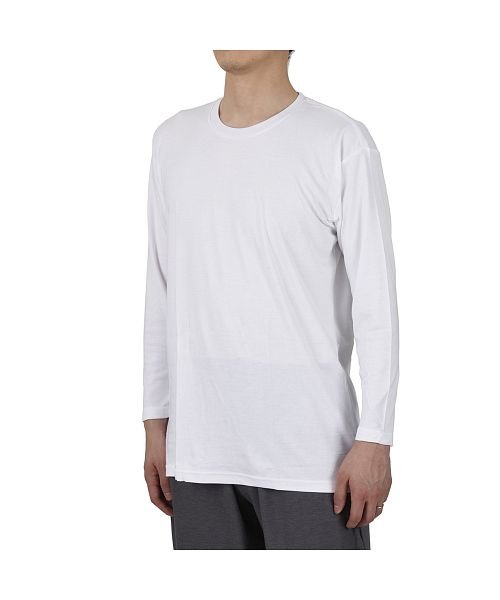 fukuske(フクスケ)/福助 公式 Tシャツ メンズ fukuske FUN クルーネック 吸湿発熱 長袖 454p0112<br>Mサイズ Lサイズ ブラック ホワイト 男性 紳士 /img02