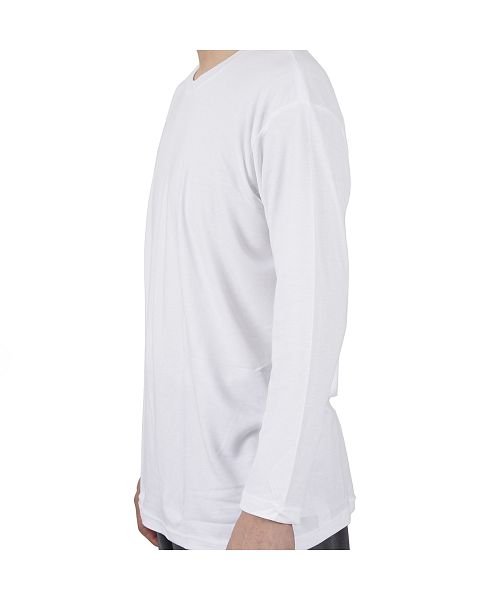 fukuske(フクスケ)/福助 公式 Tシャツ メンズ fukuske FUN クルーネック 吸湿発熱 長袖 454p0112<br>Mサイズ Lサイズ ブラック ホワイト 男性 紳士 /img04