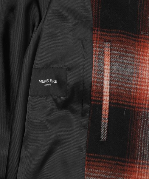 Men's Bigi(メンズビギ)/オンブレチェックベルテッドコート fabric made in japan/img24