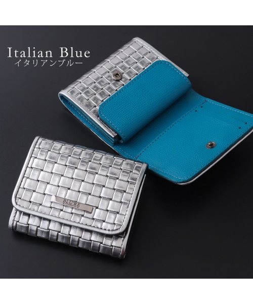 Blu're(ブルーレ)/BLU'RE ブルーレ 財布 メンズ 二つ折り 本革 イタリアンレザー メタラックスメッシュ コンパクト 二つ折り財布 日本製 BLU－7002/img12