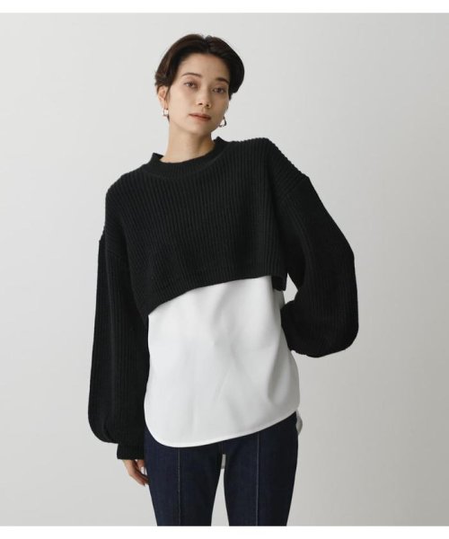 AZUL by moussy(アズールバイマウジー)/SHORT KNIT SET TOPS ２/img01