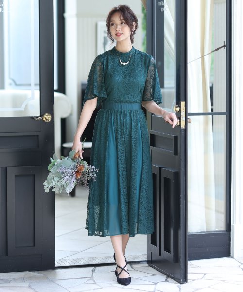 PourVous(プールヴー)/レースシフォンワンピース 結婚式 パーティードレス/img28