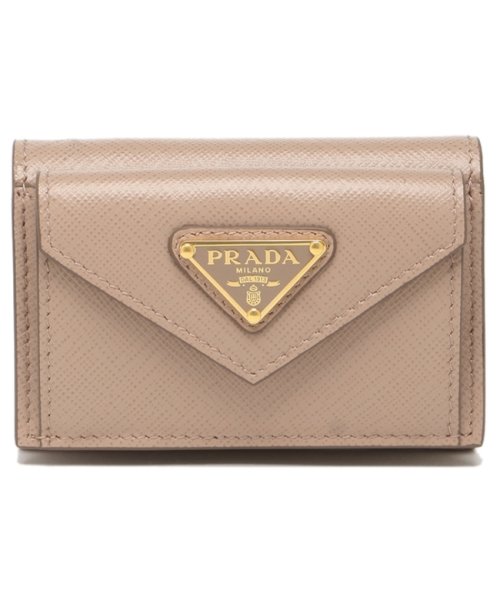 PRADA(プラダ)/プラダ 三つ折り財布 レディース サフィアーノ トリアンゴロ ミニ財布 PRADA 1MH021 QHH  F0236 ベージュ/img06