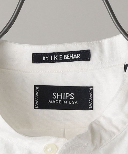 SHIPS MEN(シップス　メン)/【SHIPS別注】IKE BEHAR: コットン/美濃和紙 オックスフォード バンドカラーシャツ/img17
