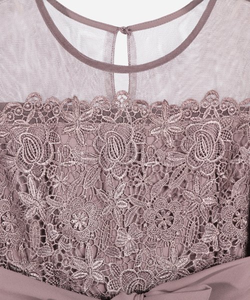 DRESS+(ドレス プラス)/ジャンプスーツ レースブラウス　パンツドレス ウエストリボン結婚式 披露宴 二次会 袖付き 七分袖/img33