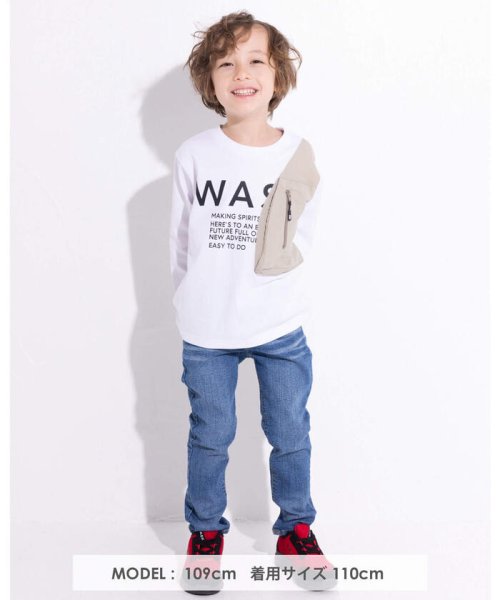WASK(ワスク)/片 ポケット ワイド ロング Tシャツ (100~160cm)/img01