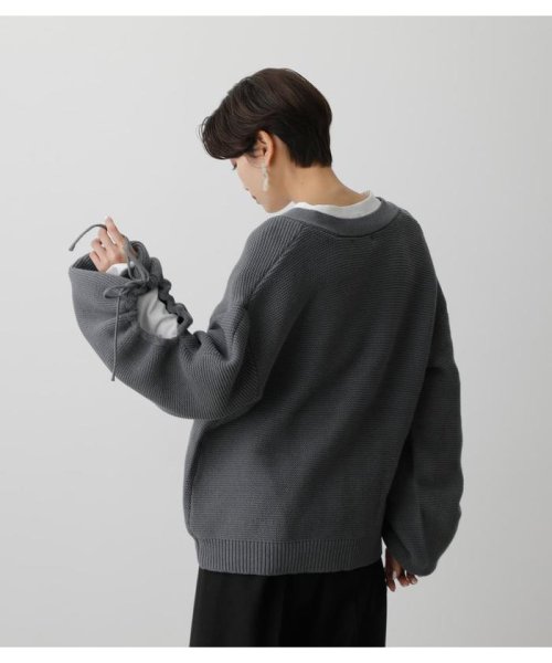 AZUL by moussy(アズールバイマウジー)/ARM DRAWSTRING CARDIGAN/img21