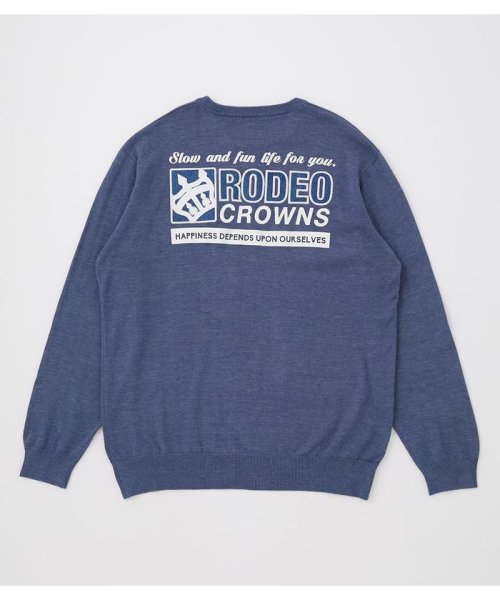 RODEO CROWNS WIDE BOWL(ロデオクラウンズワイドボウル)/メンズデニムアップリケクルーネックニットトップス/img15