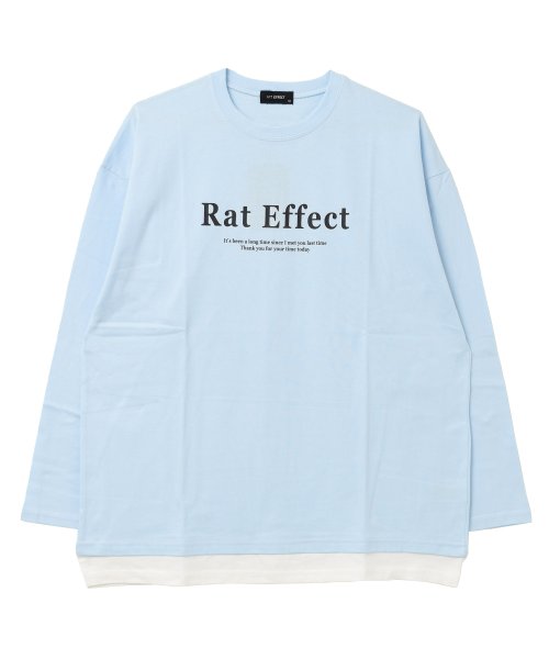 RAT EFFECT(ラット エフェクト)/裾レイヤードロゴプリントロングTシャツ/img08
