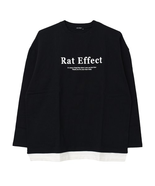 RAT EFFECT(ラット エフェクト)/裾レイヤードロゴプリントロングTシャツ/img09