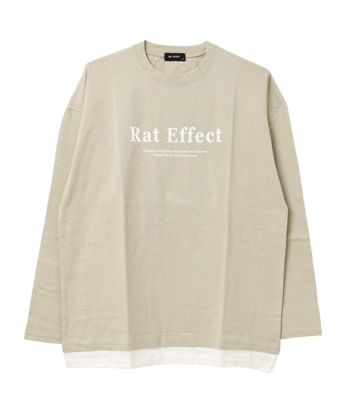 RAT EFFECT(ラット エフェクト)/裾レイヤードロゴプリントロングTシャツ/img10