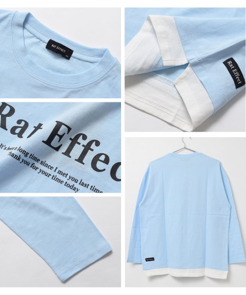 RAT EFFECT(ラット エフェクト)/裾レイヤードロゴプリントロングTシャツ/img13