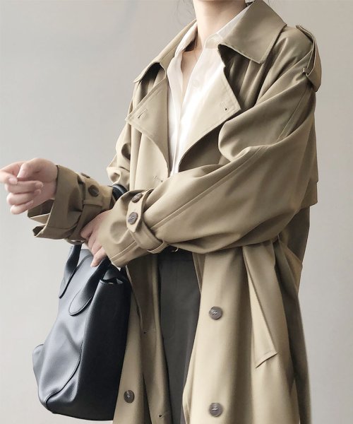 ARGO TOKYO(アルゴトウキョウ)/Thick trench coat　21020　とろみトレンチコート　トレンチ　コート　春物先行　プリングコート ロングコート/img10