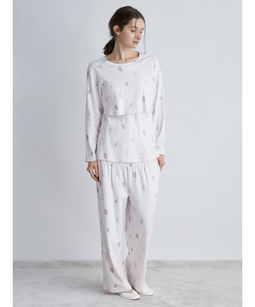 大特価 ジェラートピケ スターモチーフ マタニティ授乳プルオーバー ズボン トップス Alrc Asia