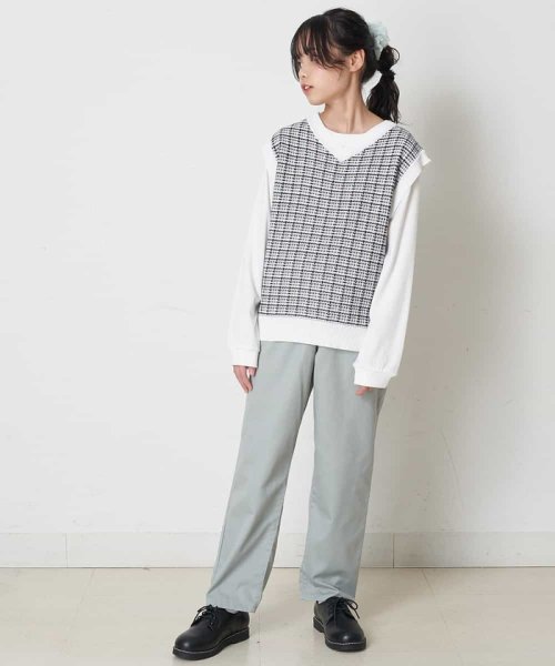 a.v.v(KID'S)(アー・ヴェ・ヴェキッズ)/[100－130]【洗濯機で洗える】Vネックニットベスト&長袖Ｔシャツ2点セット/img11