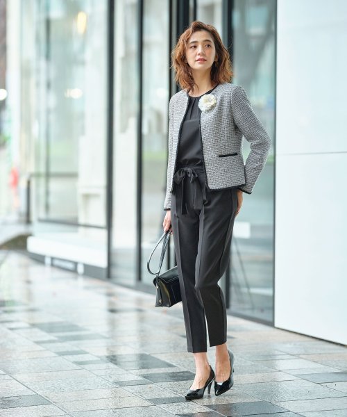 セール】【4点セット】〈テーパードパンツ〉ツイードジャケットパンツ  