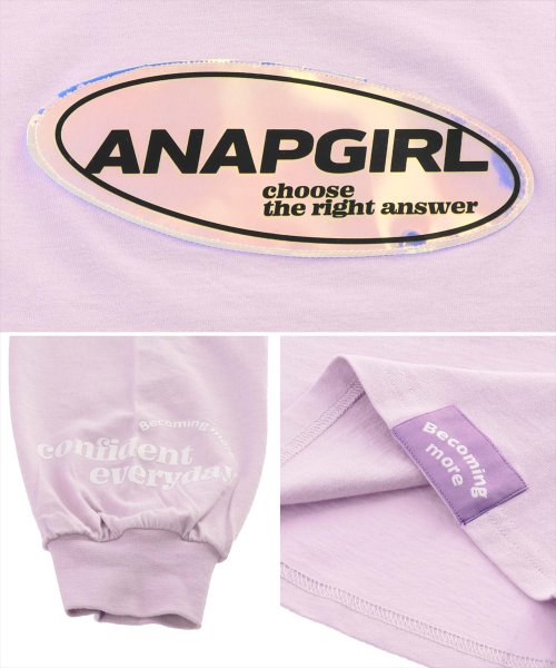 ANAP　GiRL(アナップガール)/ホログラムワッペン付ロングTシャツ/img18