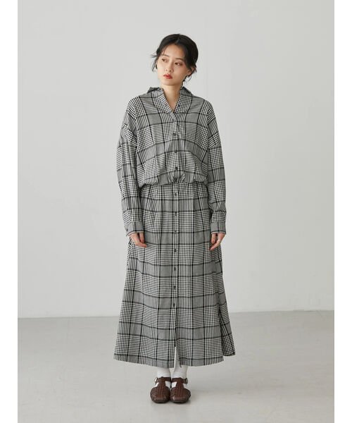 ドロップショルダーチェックシャツワンピース アメリカンホリック American Holic Magaseek ドロップショルダーチェックシャツワンピース アメリカンホリック American Holic Magaseek