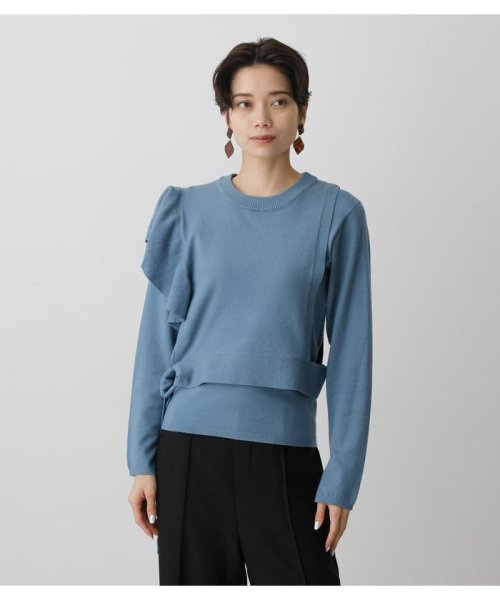 AZUL by moussy(アズールバイマウジー)/2WAY SHORTVEST LAYERED KNIT/img22