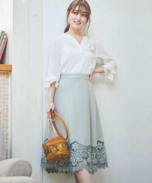 LAISSE PASSE(レッセ・パッセ)/裾刺繍フレアスカート/img03