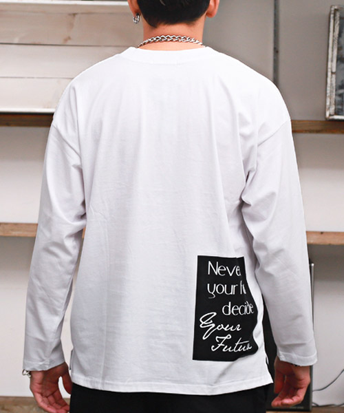 セール】ロゴプリント胸ポケット付きロンT/長袖Tシャツ メンズ ロンT 