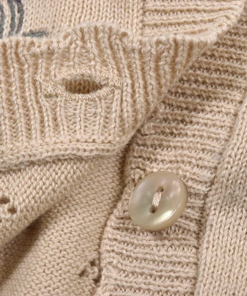 SLAP SLIP(スラップスリップ)/花 刺繍 透かし編み ニット カーディガン (90～130cm)/img20
