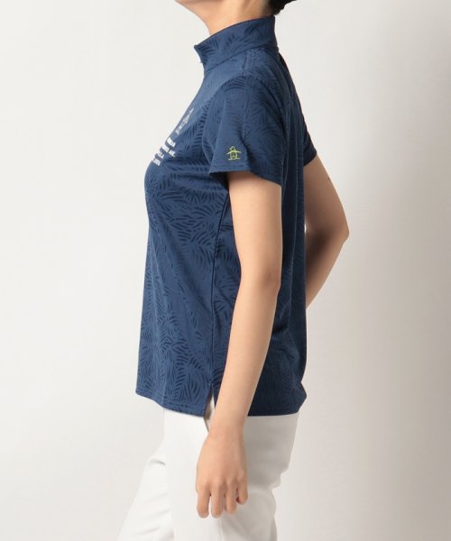Munsingwear(マンシングウェア)/リーフ柄ジップアップ半袖シャツ【アウトレット】/img01