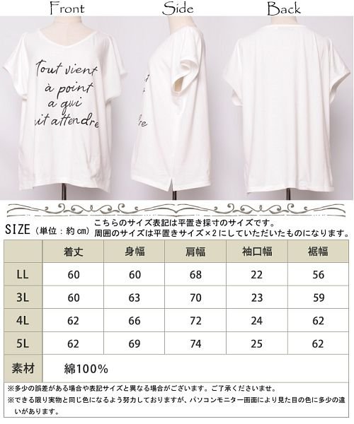 GOLD JAPAN(ゴールドジャパン)/大きいサイズ レディース ビッグサイズ VネックロゴTシャツ/img18