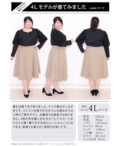GOLD JAPAN(ゴールドジャパン)/大きいサイズ レディース ビッグサイズ ツイルスカート/img16
