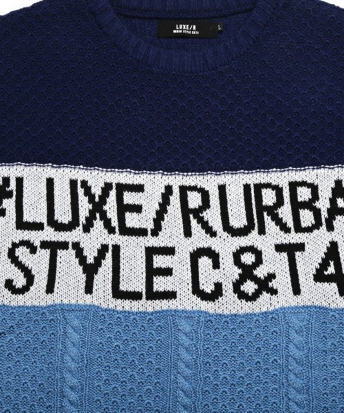 LUXSTYLE(ラグスタイル)/LUXE/R(ラグジュ)ジャガードボーダーニット/ニット メンズ セーター ボーダー 配色 ロゴ ジャガード編み/img12