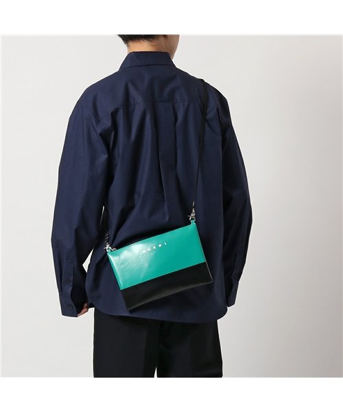 MARNI(マルニ)/【MARNI(マルニ)】ショルダーバッグ SBMQ0044A0 P3572 TRIBECA メンズ PVC バイカラー クラッチバッグ ロゴ 鞄 Z1R69/img02