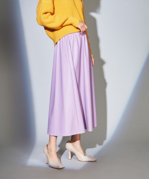 フェイクレザースカート 