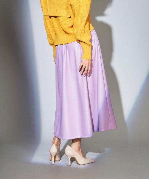 フェイクレザースカート 