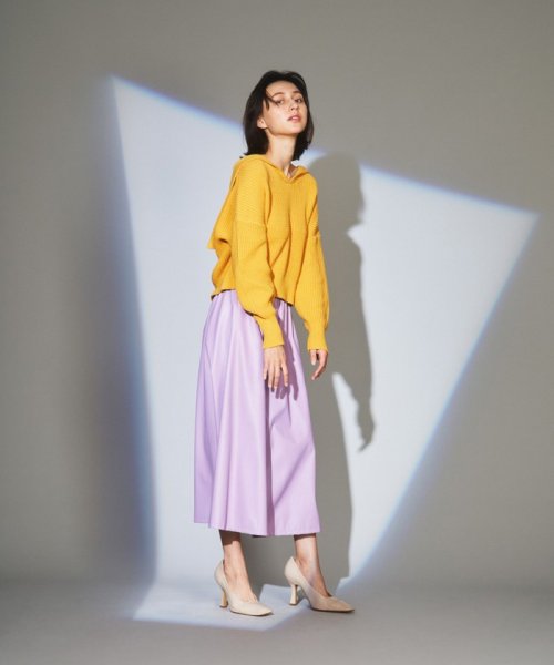 フェイクレザースカート 