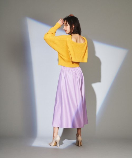 フェイクレザースカート 