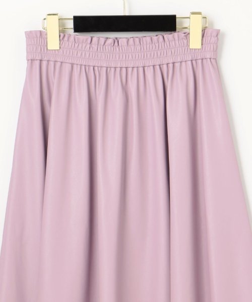 フェイクレザースカート 