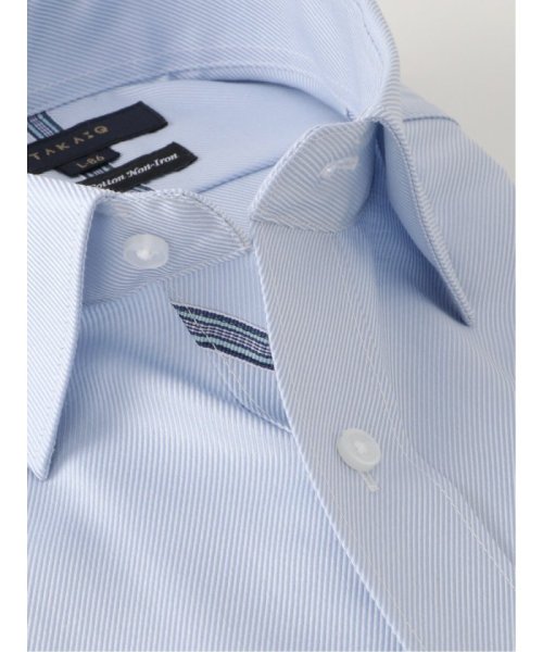 TAKA-Q(タカキュー)/綿100％ ノーアイロン スタンダードフィット ワイドカラー 長袖 シャツ メンズ ワイシャツ ビジネス yシャツ 速乾 ノーアイロン 形態安定/img01
