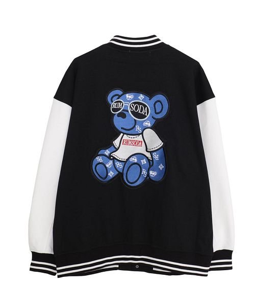 Rumsoda ベアワッペン貼付けロゴ刺繍スタジャン メンズ ブランド スタジアムジャンパー ブルゾン ジャケット ワッペン ロゴ 刺繍 ベア 熊 カジュアル エスビーセレクト Sb Select Magaseek